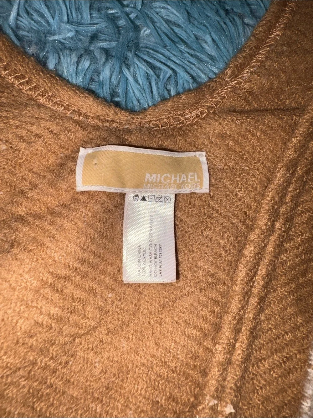 Michael Kors Brown Crewneck Sweater with Contrast Pattern